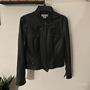 Vintage Nine West Black Leather Jacket - Size 12
